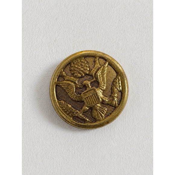 Other - Steampunk Dark Academia Goth Vintage Waterbury Brass US Army Military Button